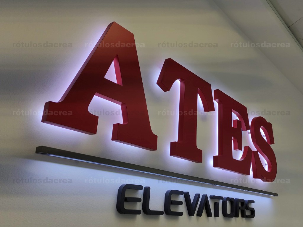 Letras corpóreas de PVC con retroiluminación