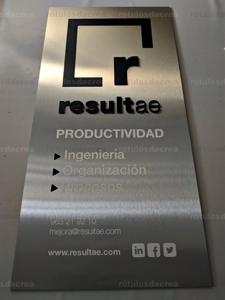 Placa corporativa de aluminio cepillado